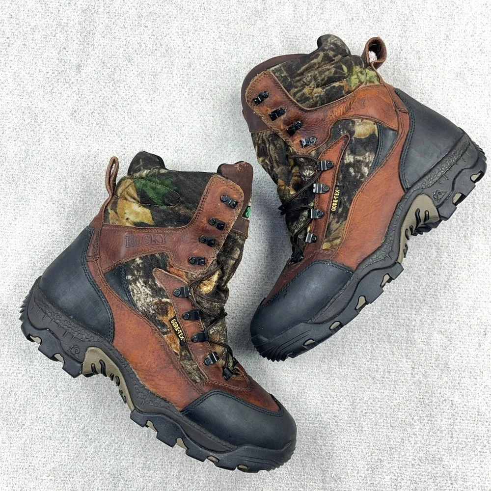 Rocky 800 Grams Gore-Tex Camo Boots Mens Size 12 Insulated Thinsulate